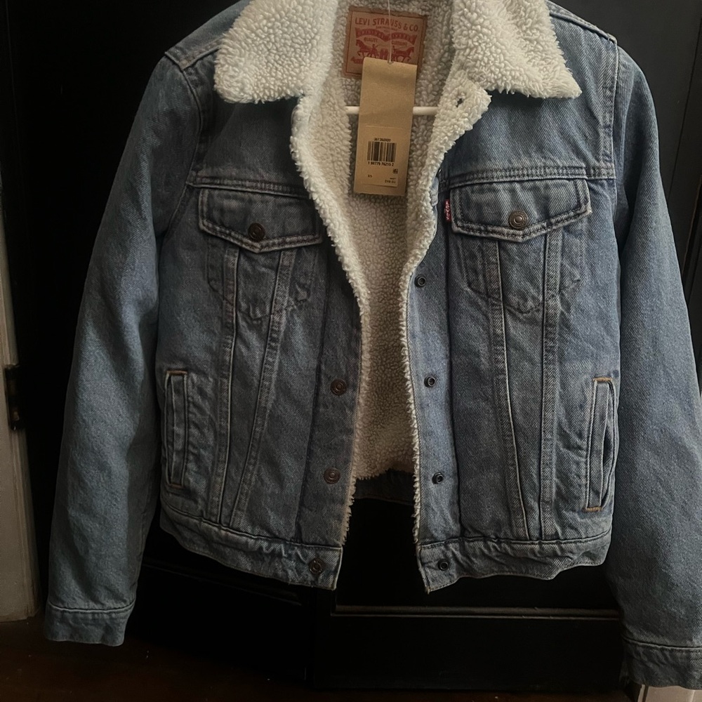 Levi's Light Blue Denim Jacket with Sherpa Collar